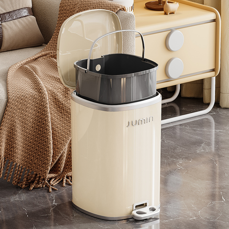 Bote de basura de alto valor para el hogar 2024 nuevo estilo sala de estar baño baño cocina pedal con tapa bote de basura grande