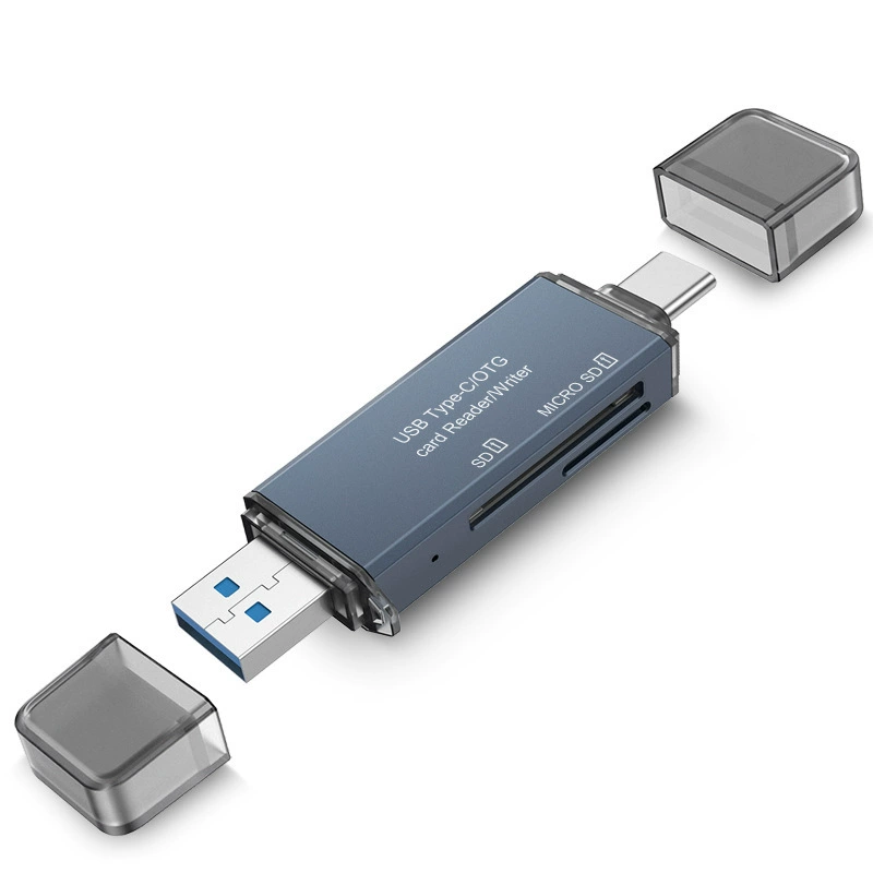 Кард-ридер USB 3.0 для чтения карт TF SD высокоскоростной многоформатный мини Type-C двойной дисковидный кард-ридер OTG