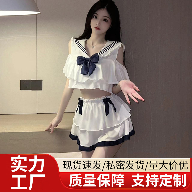 Sexy Lingerie Butterfly See-Through Sexy Sailor Pure Jk Uniform Passionate Pure Desire No Need to Take Off Hot Campus Style Suit