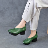 以一 Летние этнические туфли для отдыха на платформе, китайский стиль, из хлопка и льна