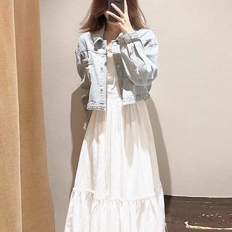 法式小个子2025甜美新款温柔吊带白色连衣裙度假夏季初恋长裙厂家|undefined