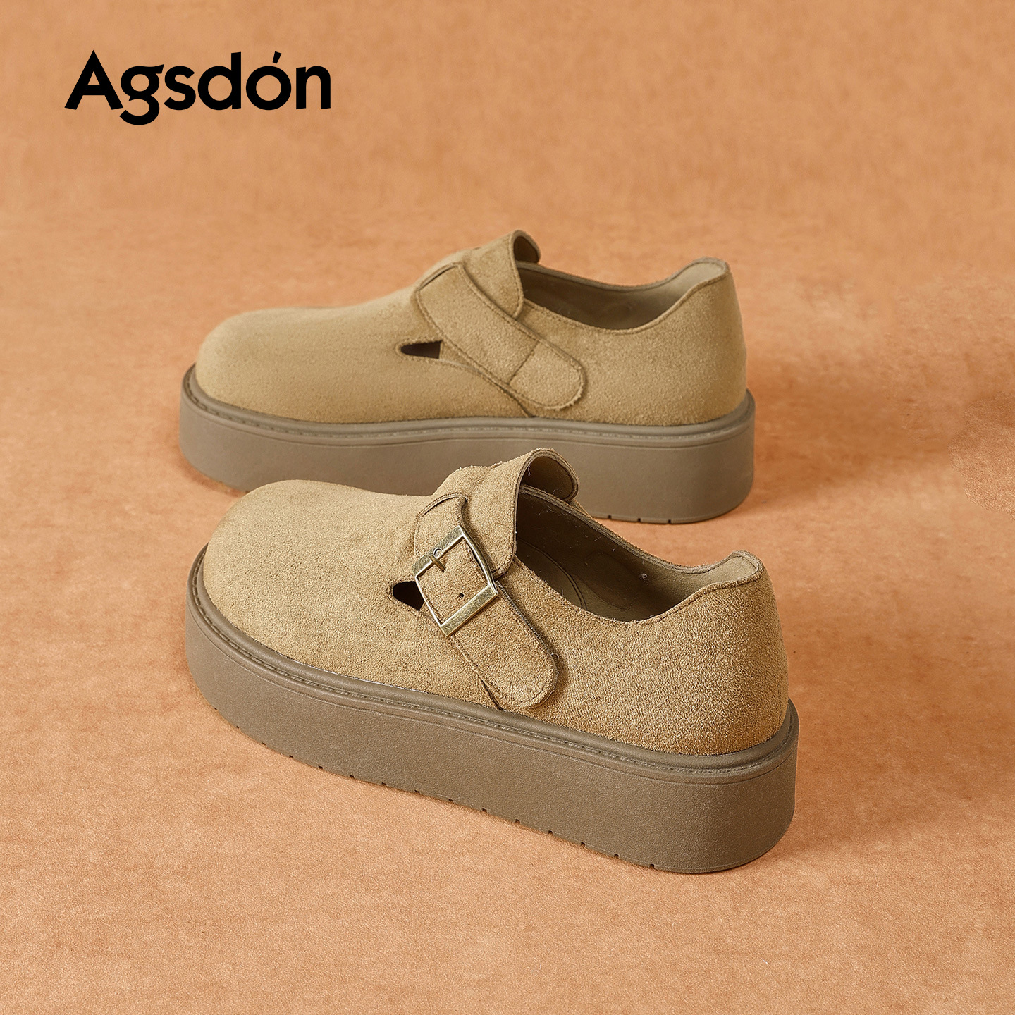 Augu Shi Deng grueso botas de botas de nieve de peluche para mujeres 2026 nuevos zapatos de algodón de primavera casuales de un solo pie