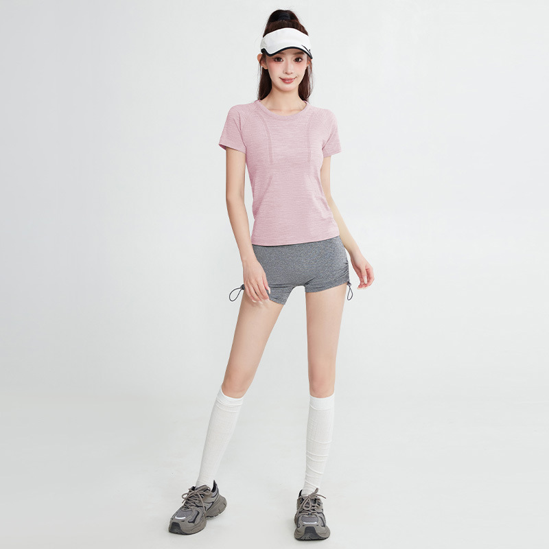 运动短袖瑜伽服女夏季快干透气跑步普拉提瑜伽服健身上衣运动套装|undefined