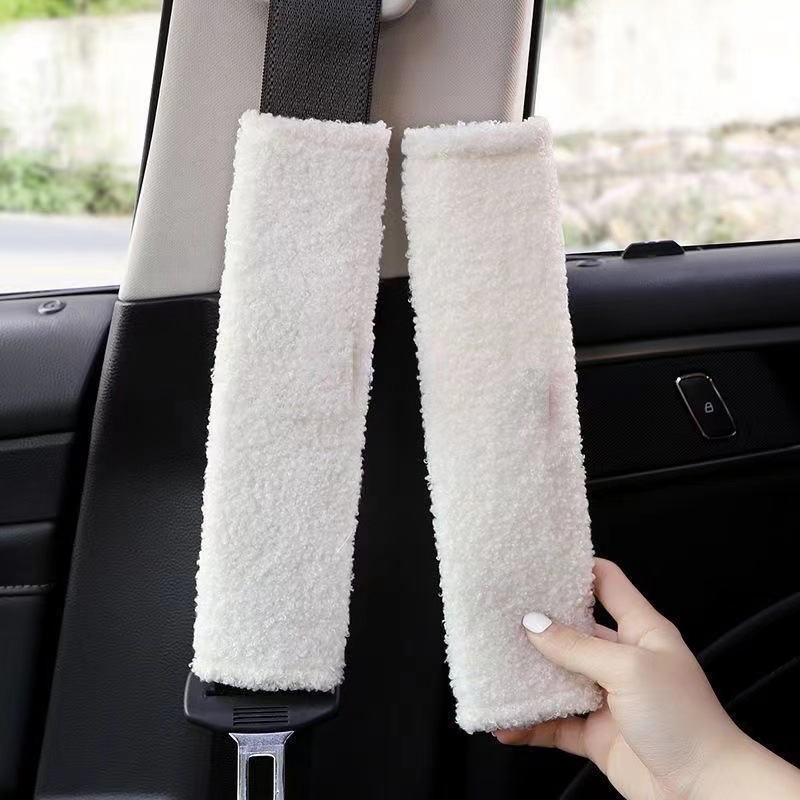 Funda Protectora de Peluche para Cinturón de Seguridad de Tela de Felpa Protectora para Cinturón de Seguridad