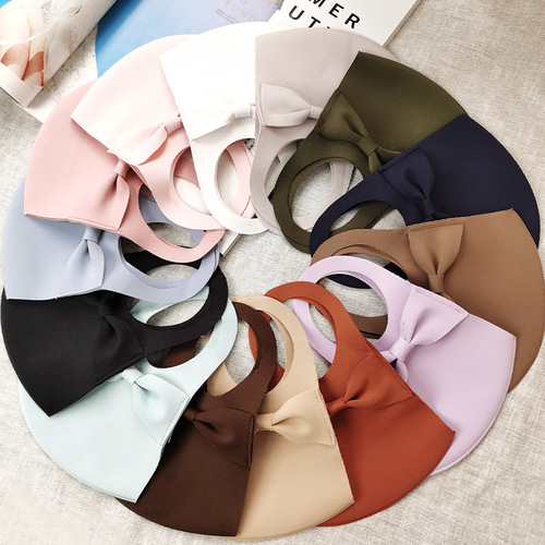 Star style mask for women cross-border washable ice silk Japanese breathable 3D three-dimensional bow cloth sun protection