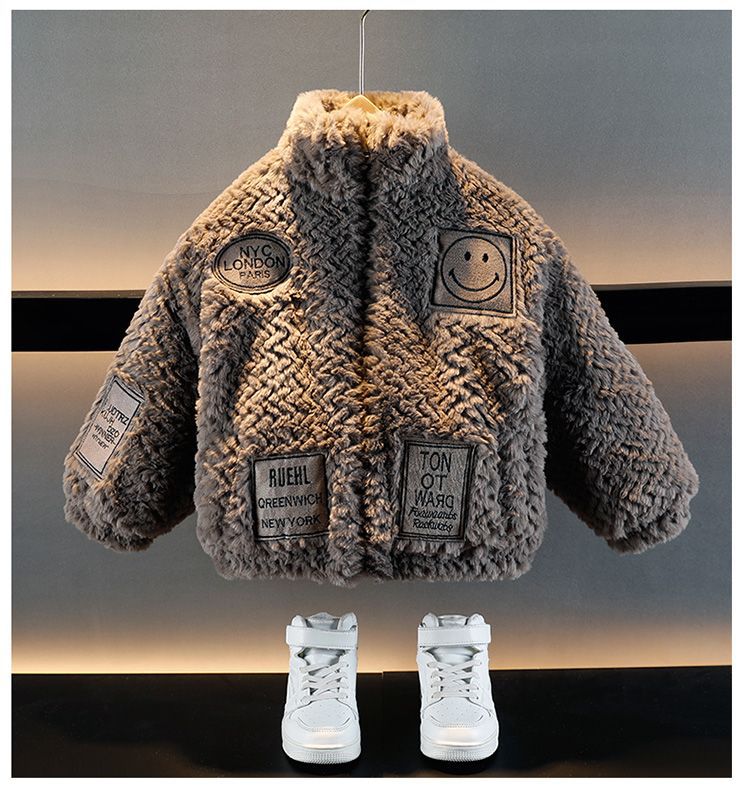 Winter Fleece Jacket For Boys Thickened Furry Sweater_voghion.com
