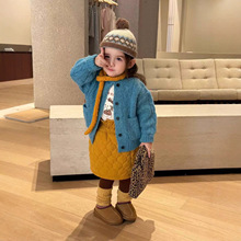 女童毛衣套装25秋冬新款韩系洋气女宝宝加厚外套夹棉背心裙两件套