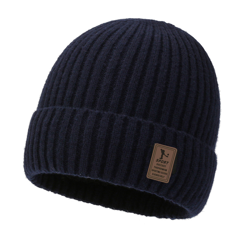 Bonnet d'hiver pour homme en maille doublée polaire, épais, grand tour de tête, protection des oreilles adulte, chaud et imperméable au froid._voghion.com