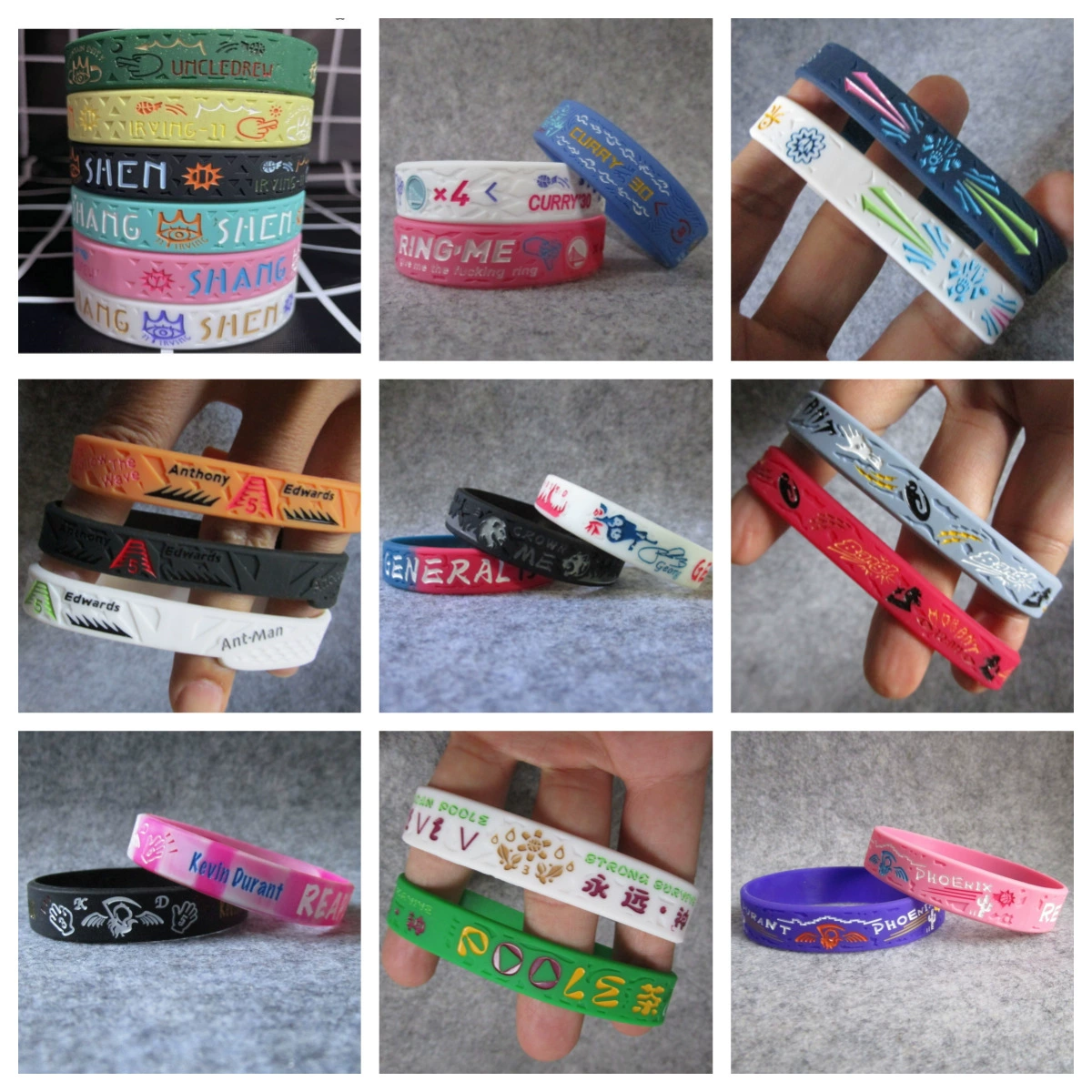 Звезда баскетбола Ирвинг Джордж Дюрант Букер Эдвардс Морант Многоцветный спортивный браслет силиконовый браслет