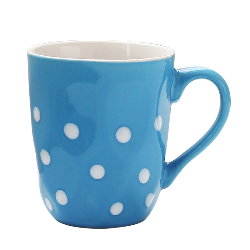 Al por mayor del color caramelo Polka Dot Taza de cerámica desayuno leche taza café Regalo boda se puede establecer image 7