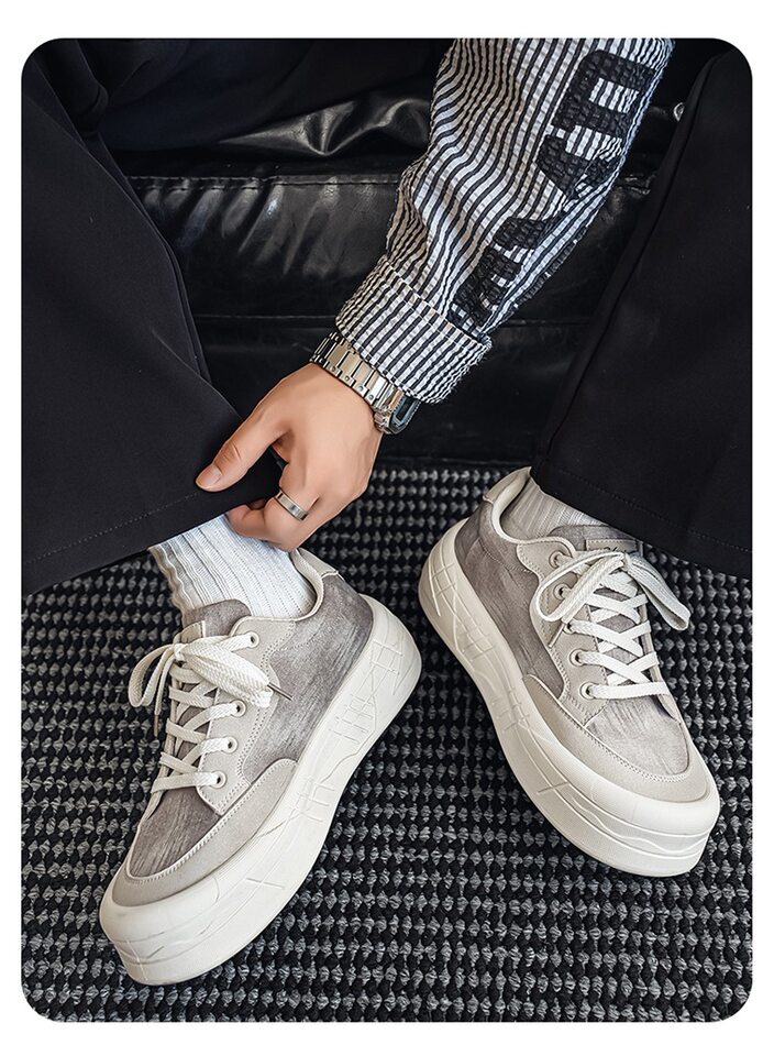 Giày sneaker nam cổ thấp đế dày tăng chiều cao, chống trượt, chống mài mòn, phong cách thể thao casual — AA 01m Hạnh nhân, AA 01m cà phê, AA 01m Đen chi tiết 11