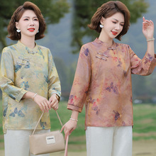 妈妈装2026春夏季新款复古上衣女新中式国风显瘦衬衫气质T恤小衫
