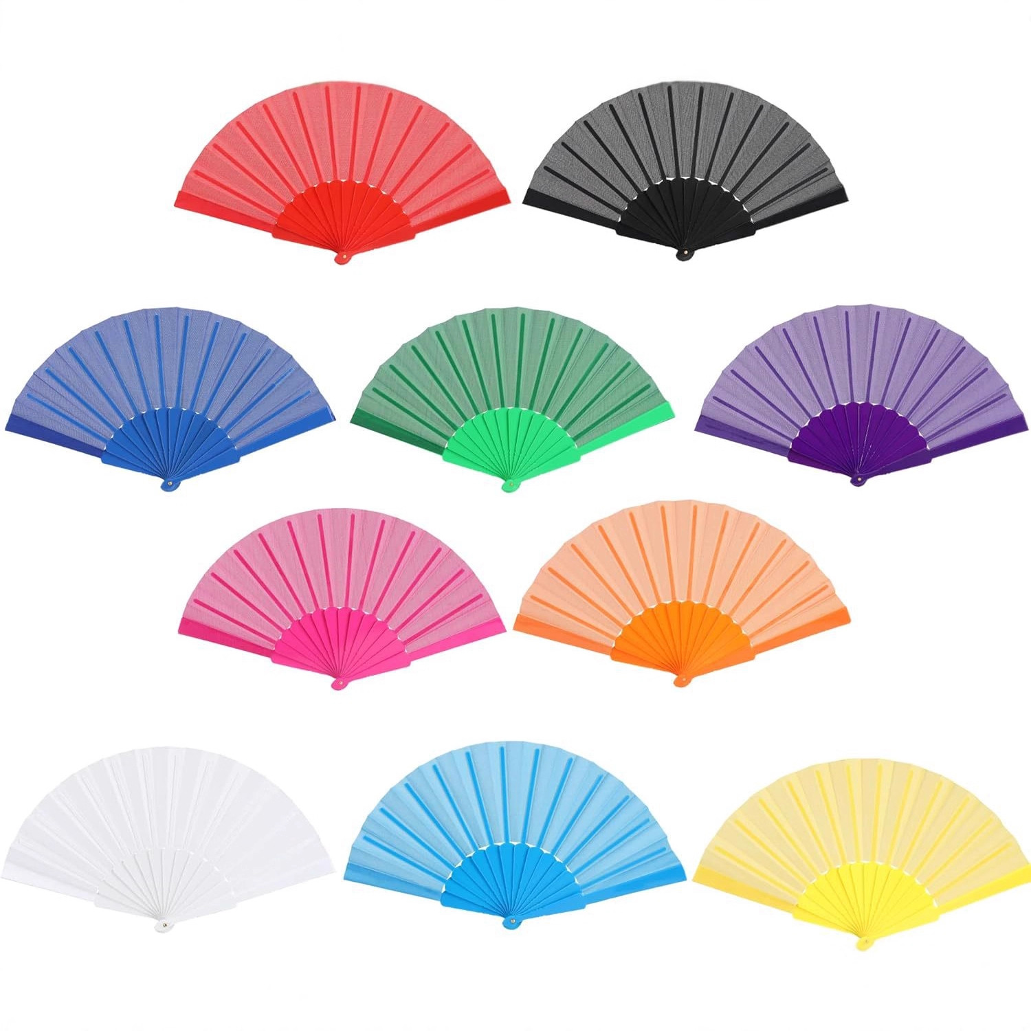 Ventilador plegable artesanal plano ventilador de baile ventilador español Amazon ventilador de plástico ventilador plegable damas color sólido