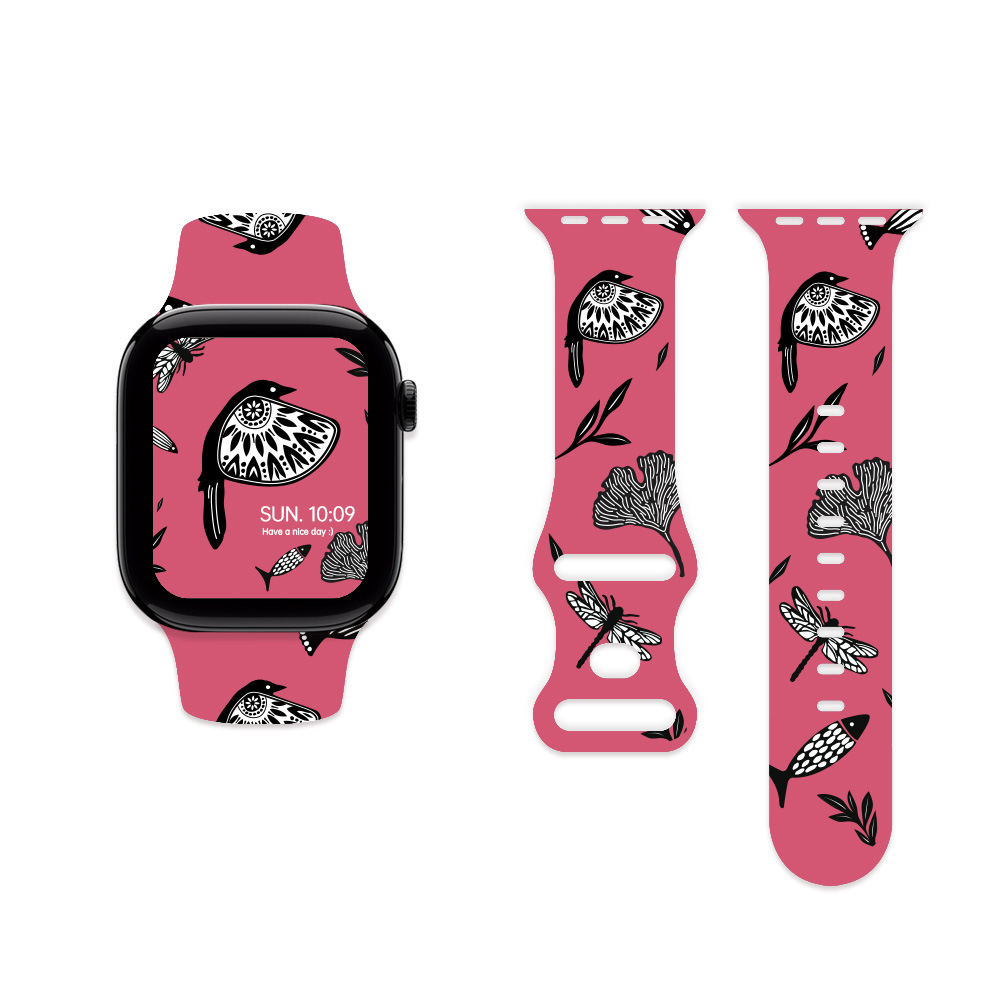 Suitable for Applewatch78910 Generation Se Ultra2 High-End Strong Printing Uv Silicone Apple