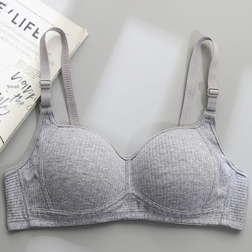 Gattoni Side Gathered Anti-Sagging Bra for Women Without Wire High School College Student Girls 