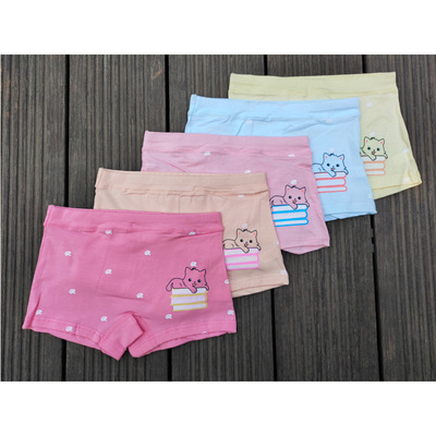 纯棉儿童内裤女平角裤宝宝中大童小女孩学生短裤三角四角女童内裤