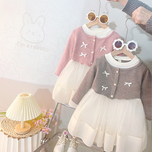 女童春装长袖公主裙女宝宝洋气网纱连衣裙春季小女孩婴儿童纱裙子