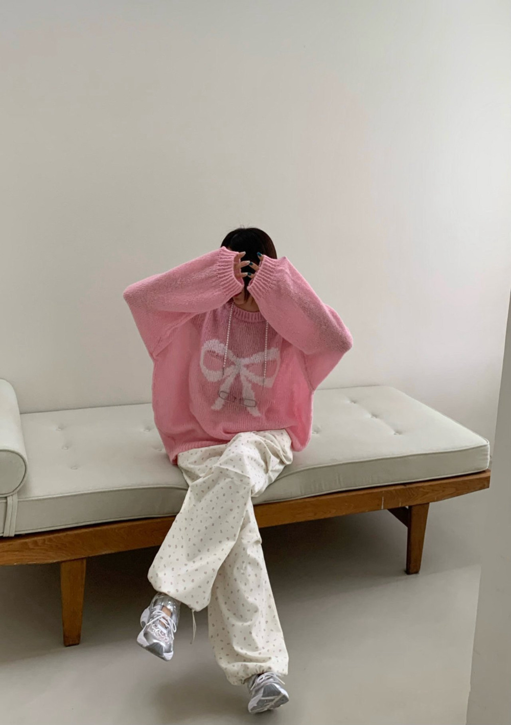 420g Weight Long Sleeve Sleeve Length Pullovers Placket Type Spandex, knit Fabric Type Long Top Length Knitwear Tops Type Daily Occasion Round Neck Neckline Loose Fit Type Bow Knot Pattern Spring, Autumn Season Women's Gender Casual, Elegant Style Wholesale Women's Casual Elegant Bow Knot Long Sleeve Sweaters & Cardigans 13