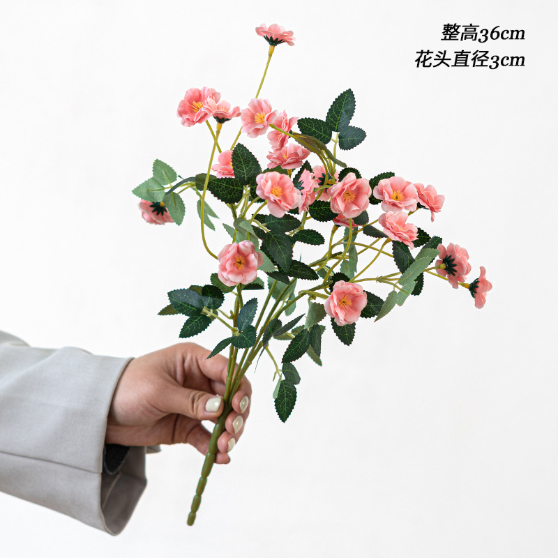 5 ramas 20 rosas flor artificial flor falsa flor flor de bricolaje de boda material de flor hogar rosa rosa pequeña flor biónica flor decorativa