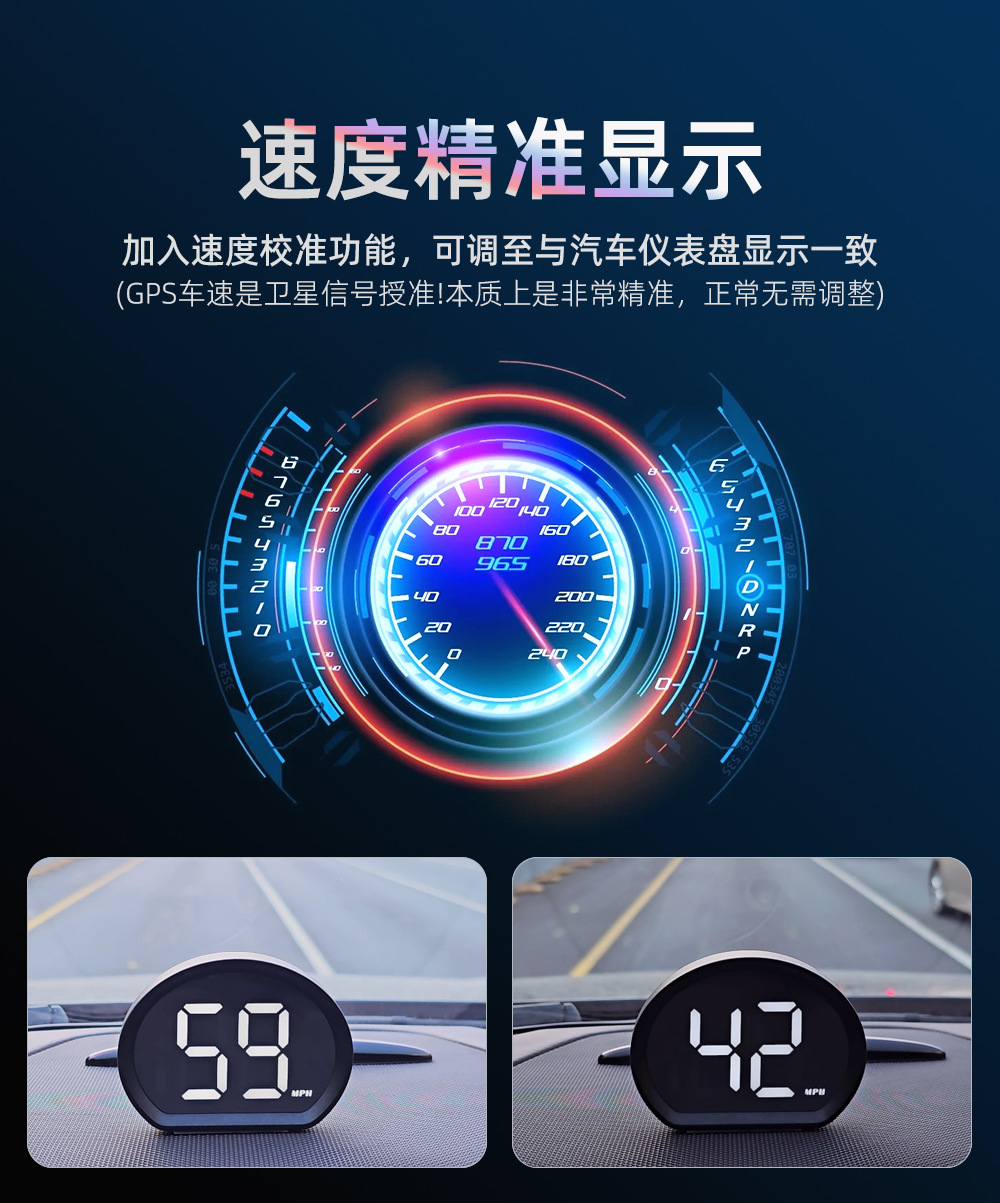 X3 Car Head-Up Display Hud High-Definition Speed Projection with USB Power Supply for Universal Use