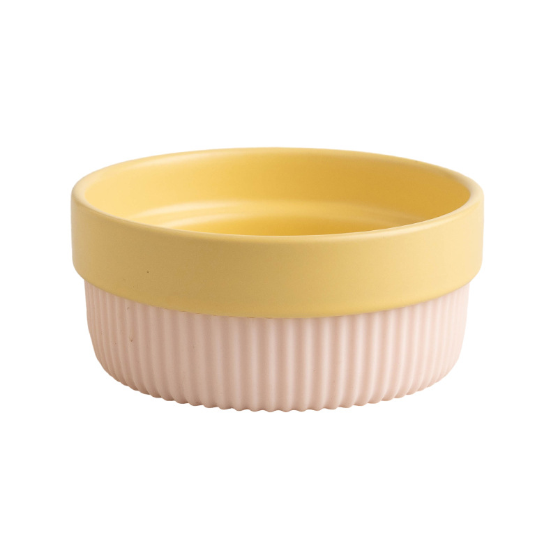 Tazón de cerámica para gatos, tazón de comida para gatos, tazón de comida para perros, tazón de arroz para gatos, tazón de agua de gran calibre, tazón antideslizante, artículos para mascotas a prueba de volcar