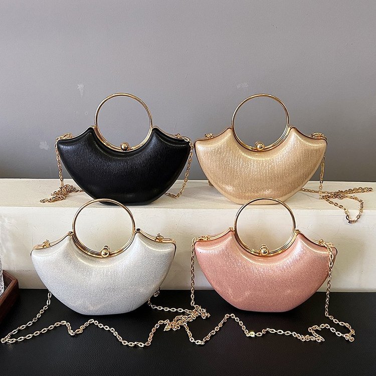 Luxury Cross-Border Women's Handbags 2024 New Arrival European & American Retro Clasp Shell Bag Sparkling Evening Clutch Shoulder Bag - Thumbnail 2