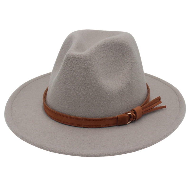 Unisex Mode Einfarbig Große Traufen Fedora-hut display picture 1