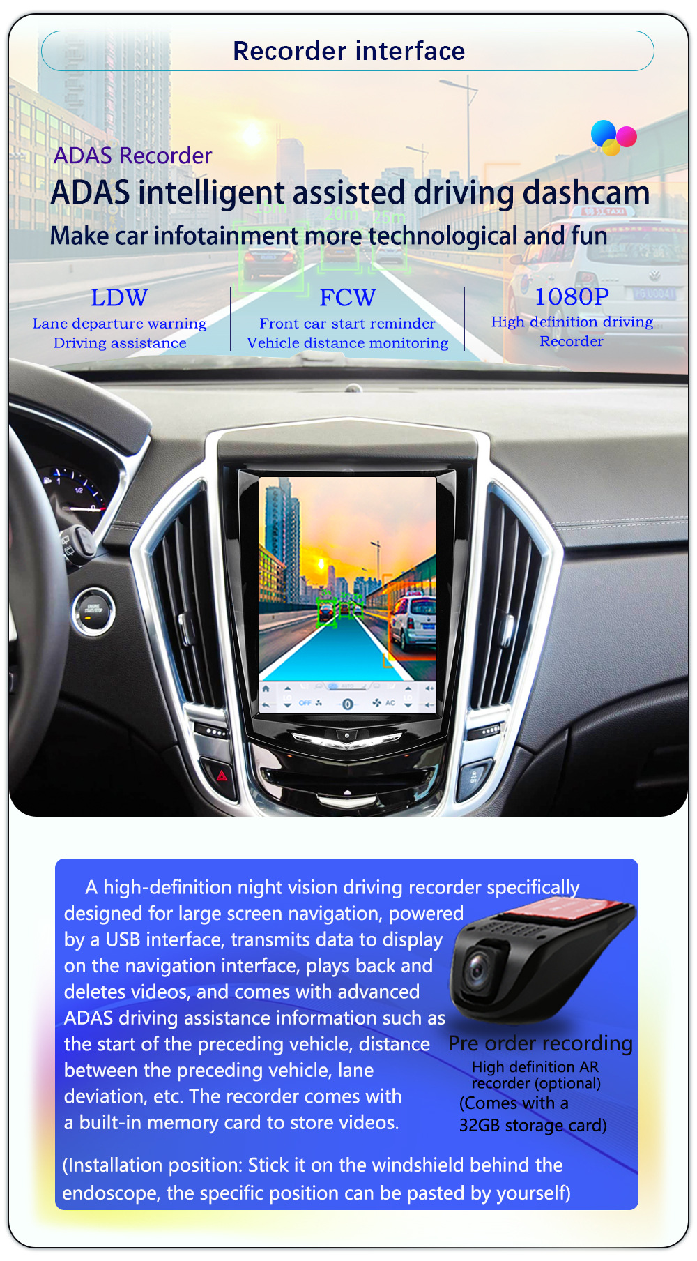 Suitable for Cadillac Ats Atsl Cts Xts Srx Modified Central Control Large Screen Wireless Carplay Navigation