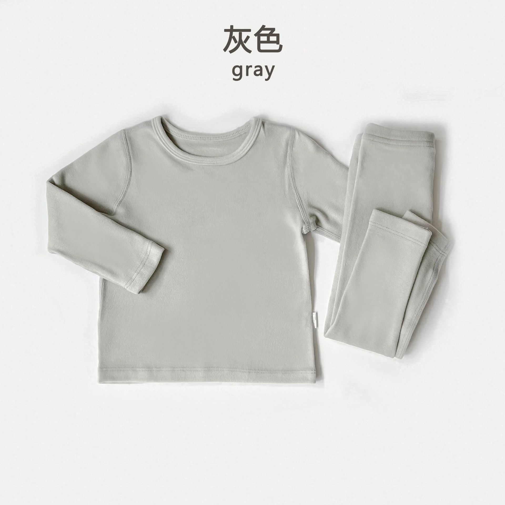 Traje de terciopelo deshuesado de doble cara para niños pijamas de bebé cálido primavera y otoño engrosado pijamas de hombres y mujeres camisa de fondo ropa interior