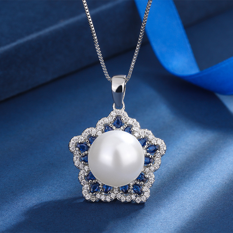 Zhuang Sheng joyas fondo de cobre chapado en oro con incrustaciones fritillary perla moda estrella color tesoro diamante colgante collar 14mm