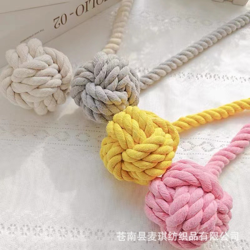 Suministro de correas de cortina sin perforaciones, correas de cortina de estilo nórdico, hebilla de correas de cordón de algodón hecho a mano, accesorios de cortina en stock