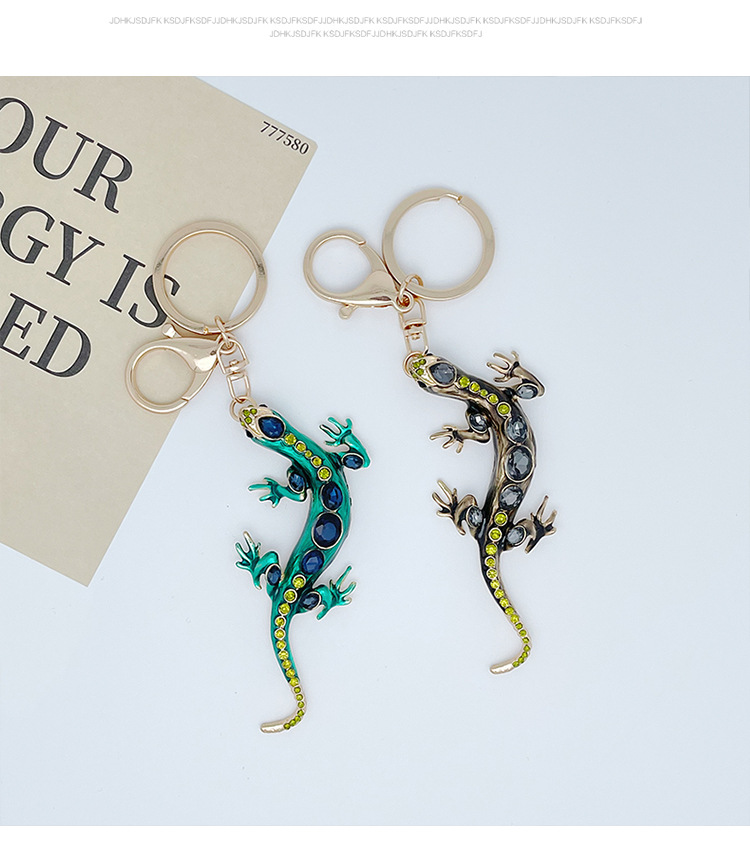 Alloy Material Modern Style Lizard Alloy Men's Bag Pendant Keychain