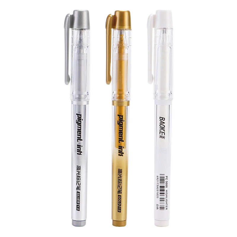 Baoke Pc5088 Highlight Pen Art DIY Picture Album Hand-Painted Hook Line Pen Animation Design Golden Highlight Pen