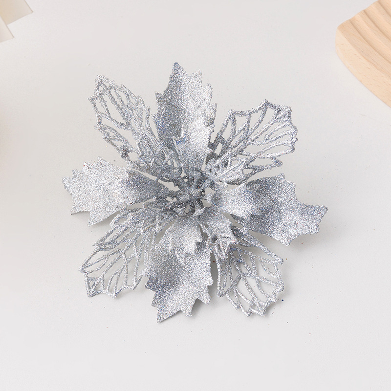 クロスボーダークリスマスフラワークリスマス人気のハイエンド造花立体三層金粉花クリスマスツリー装飾ガーランド卸売|undefined