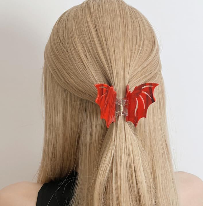 50g Weight Hair Claws Hair Accessories Type 1 Piece Quantity Holiday, Daily Occasion Acrylic Material Halloween Festival Bat Pattern Women's Gender Hollow Out Design Sweet, Cool Style Style Sweet Cool Style Women's Bat Arylic Hollow Out Hair Claws 9