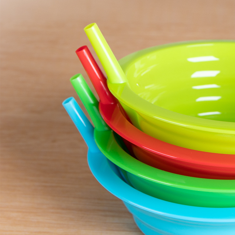 Fábrica al por mayor de tazón para niños con paja comida lenta vajilla para niños tazón de tubo de ensayo vajilla tazón de comida en stock
