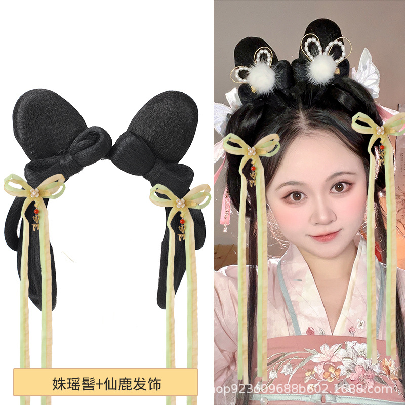 비취 토끼 꽃 요정 + 요정 사슴 헤어 액세서리