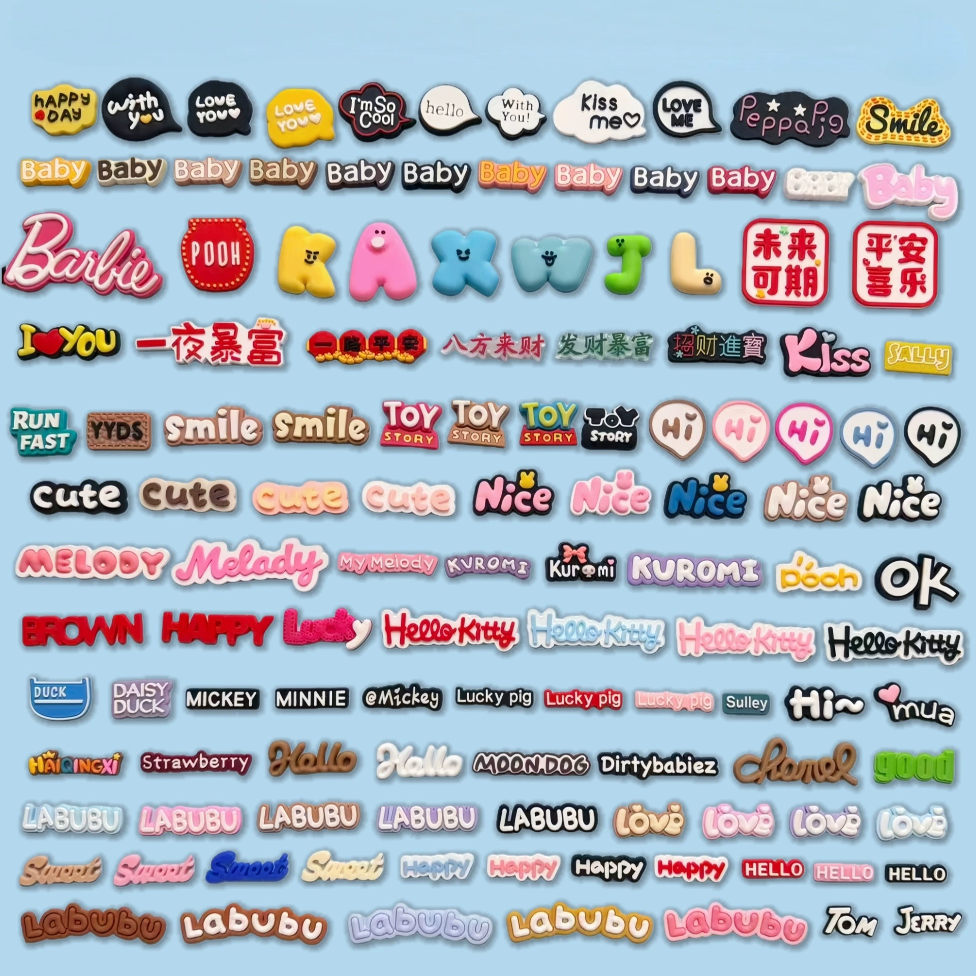 Набор мягких наклеек из ПВХ с английским и китайским алфавитами, милые декоративные наклейки для холодильника, кондиционера, DIY-декор для дома, наклейки для чехлов телефонов