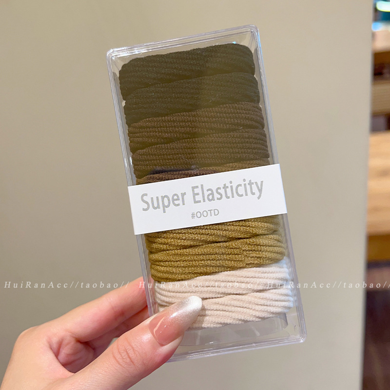 Anillo para el cabello de otoño e invierno, cuerda para el cabello de cola de caballo de alta elasticidad, celebridad de Internet coreana, cabello simple para adultos, banda de goma, cuerda para el cabello, accesorios para el cabello para mujeres