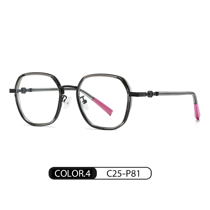 Nueva literaria retro espejo plano moda femenina miopía multilateral marco TJ812 ultra-ligero TR anti-azul gafas