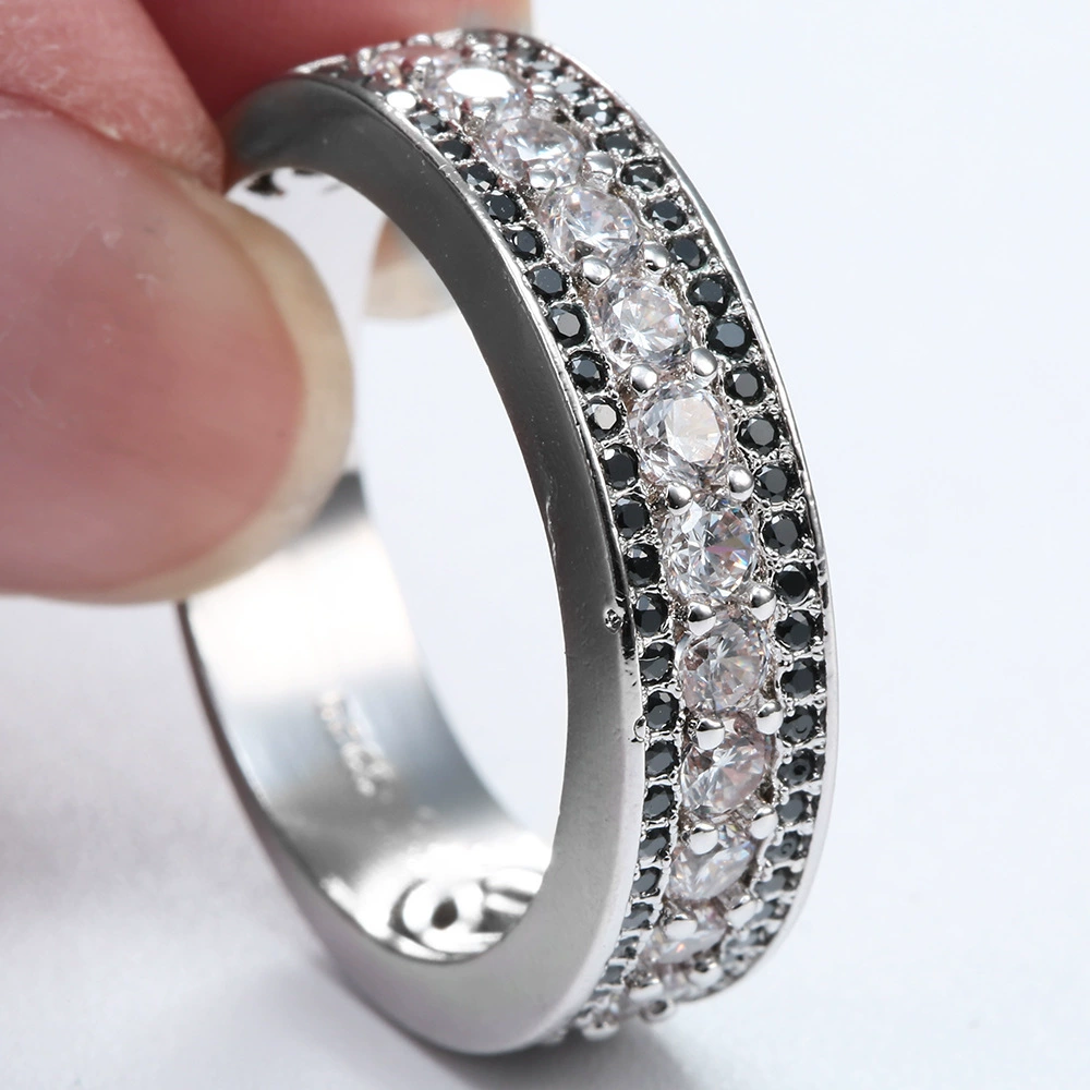 Copper stone inlay, zirconium, ring for men and women, Amazon, European style, wholesale