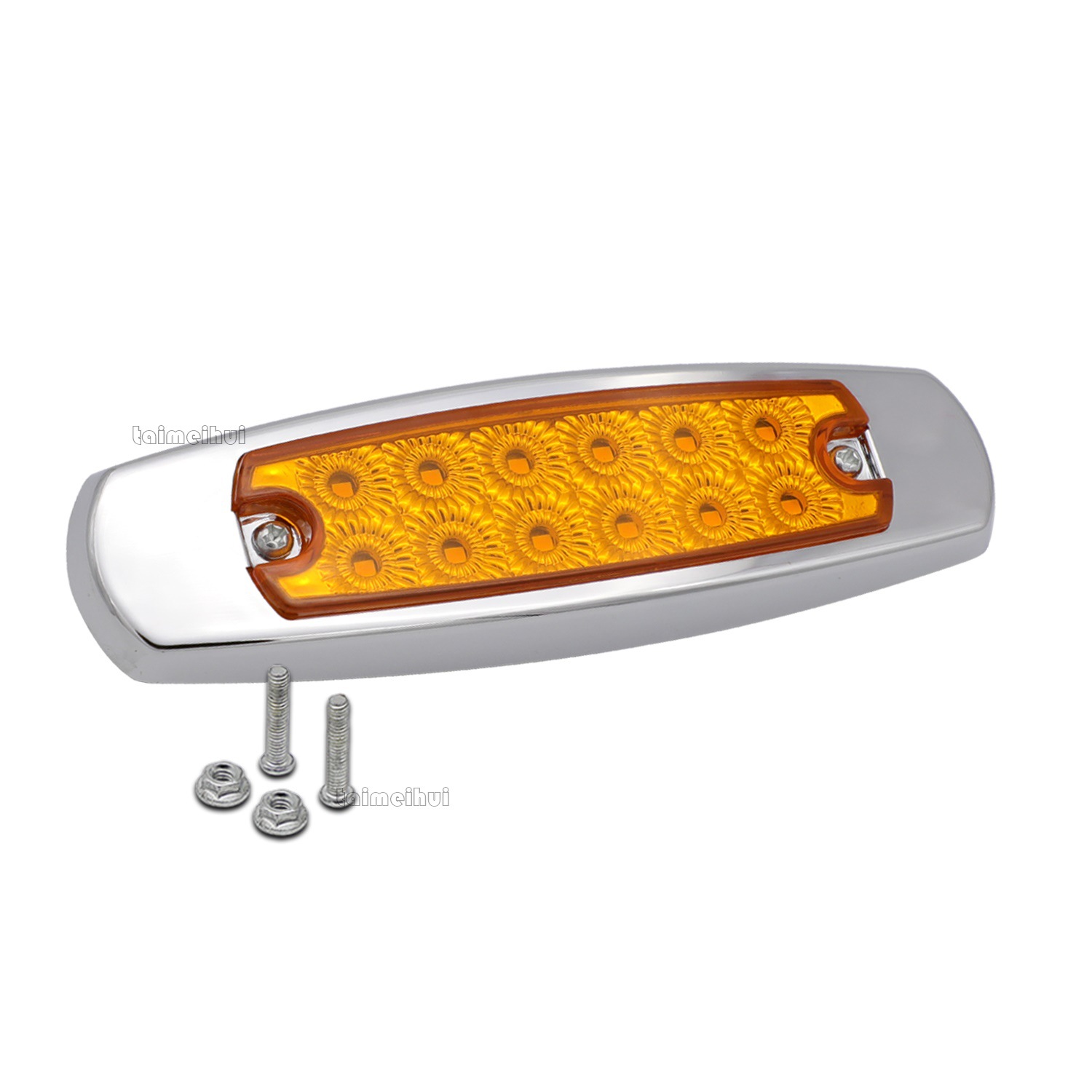 Exportación transfronteriza 12V-24V12LED luz lateral del lado del camión luz de ancho de luz de galvanoplastia marco luz lateral del lado del camión luz indicadora