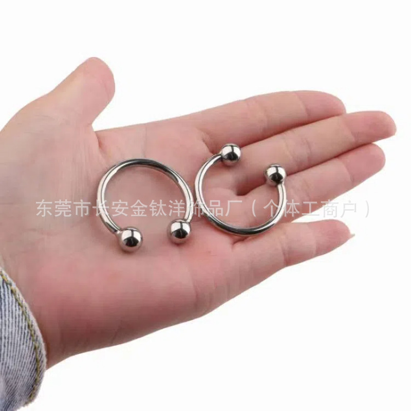 G23 Titanium Externally Threaded Pointed Cone Ball Horseshoe Nose Ring Earring Body Piercing Jewelry detail image 7