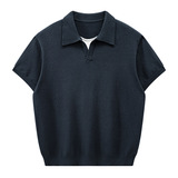 ZF8111-B海鸥领针织OLO衫简约休闲老钱风短袖松弛感上衣，男装针织衫/毛衣，星座614