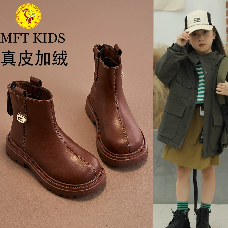 Детская обувь, детские сапоги, новинка осени-зимы 2025 года, простые и модные ботинки-мартинсы для девочек, короткие сапоги для мальчиков, хлопковые сапоги, сапоги на флисовой подкладке