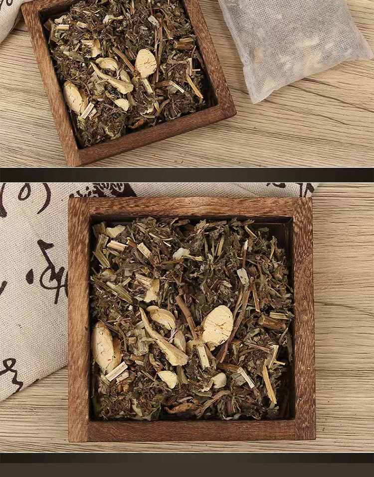 Mugwort Ginger Safflower Foot Soak Pack Family Foot Bath Powder 30g x 10 Bags in use