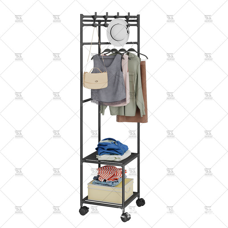 转角组装落地卧室室内家用挂衣架墙角衣服架简易晾衣架多层衣帽架|undefined