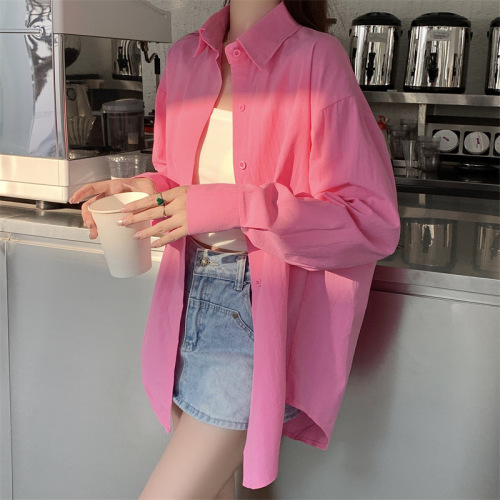 Photographed 2024 Summer French Style White Women's Loose Fit Shirt Design Fashion Niche Long Sleeve Sun Protection Top