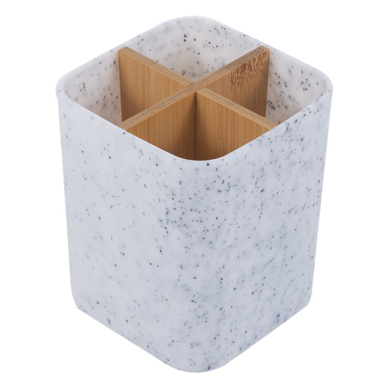 Hogar de bambú cepillo dientes titular cubo multifuncional baño cocina caja almacenamiento