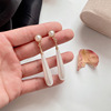 Silver needle, long earrings from pearl, silver 925 sample, Korean style, 2021 collection